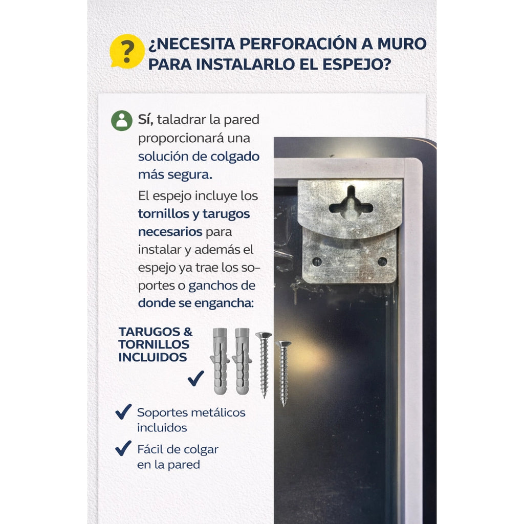 Espejo LED Antivaho 80x60 cm para Baño con Luz LED Integrada y Control Táctil