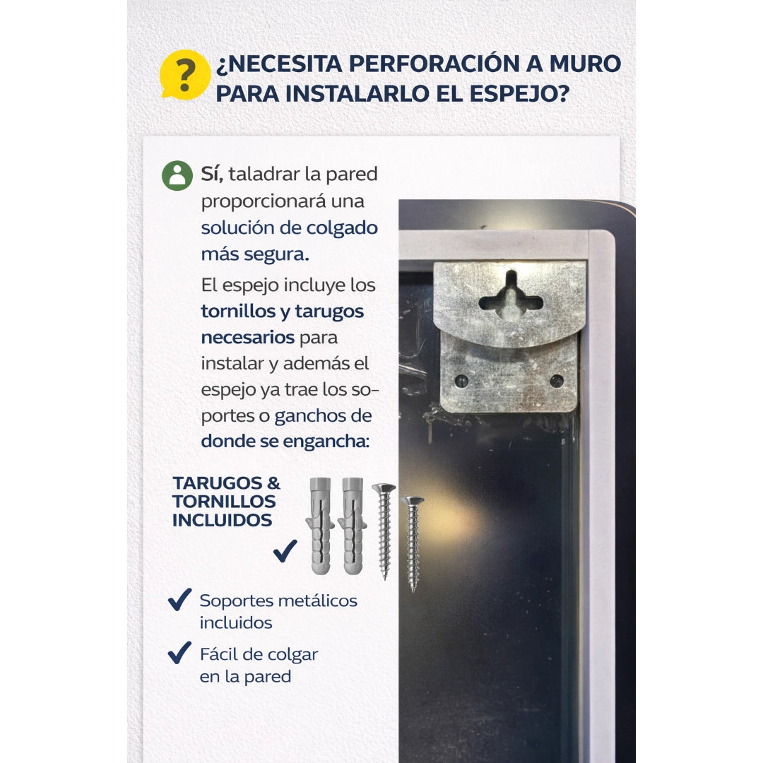 Espejo LED Antivaho 80x60 cm para Baño con Luz LED Integrada y Control Táctil