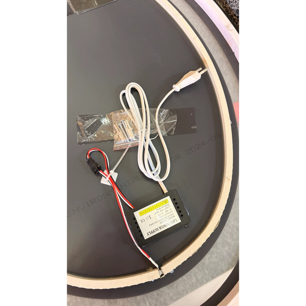 Espejo LED Ovalado 60x80 cm para Baño con Luz Regulable, 2 Tonos de Luz y Control Táctil