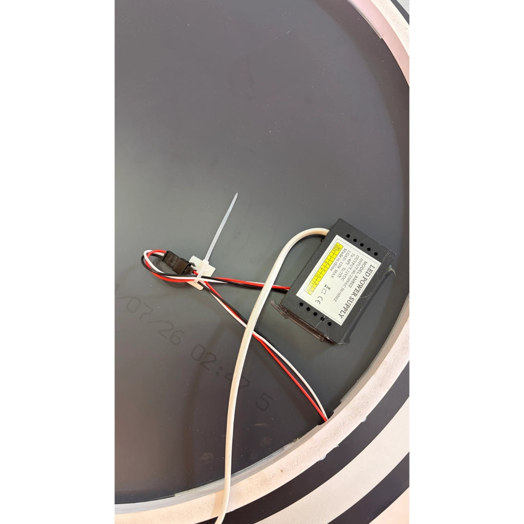 Espejo LED Redondo 60 cm para Baño con Luz Regulable, 3 Tonos de Luz y Control Táctil