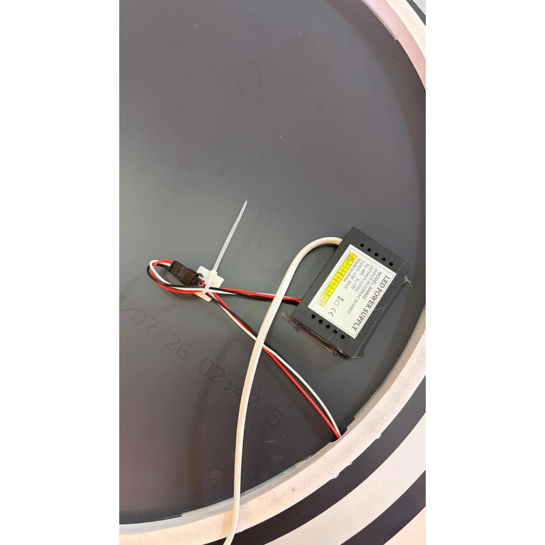 Espejo LED Redondo 60 cm para Baño con Luz Regulable, 3 Tonos de Luz y Control Táctil