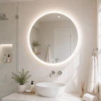 Espejo LED Redondo 60 cm para Baño con Luz Regulable, 3 Tonos de Luz y Control Táctil