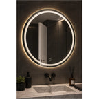 Espejo LED Redondo 60 cm para Baño con Luz Regulable, 3 Tonos de Luz y Control Táctil