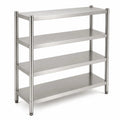 Estantería de Acero Inoxidable 4 Niveles 120x50x150 cm – Ideal para Negocios, Bodegas y Restaurantes