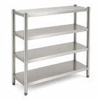 Estantería de Acero Inoxidable 4 Niveles 120x50x150 cm – Ideal para Negocios, Bodegas y Restaurantes