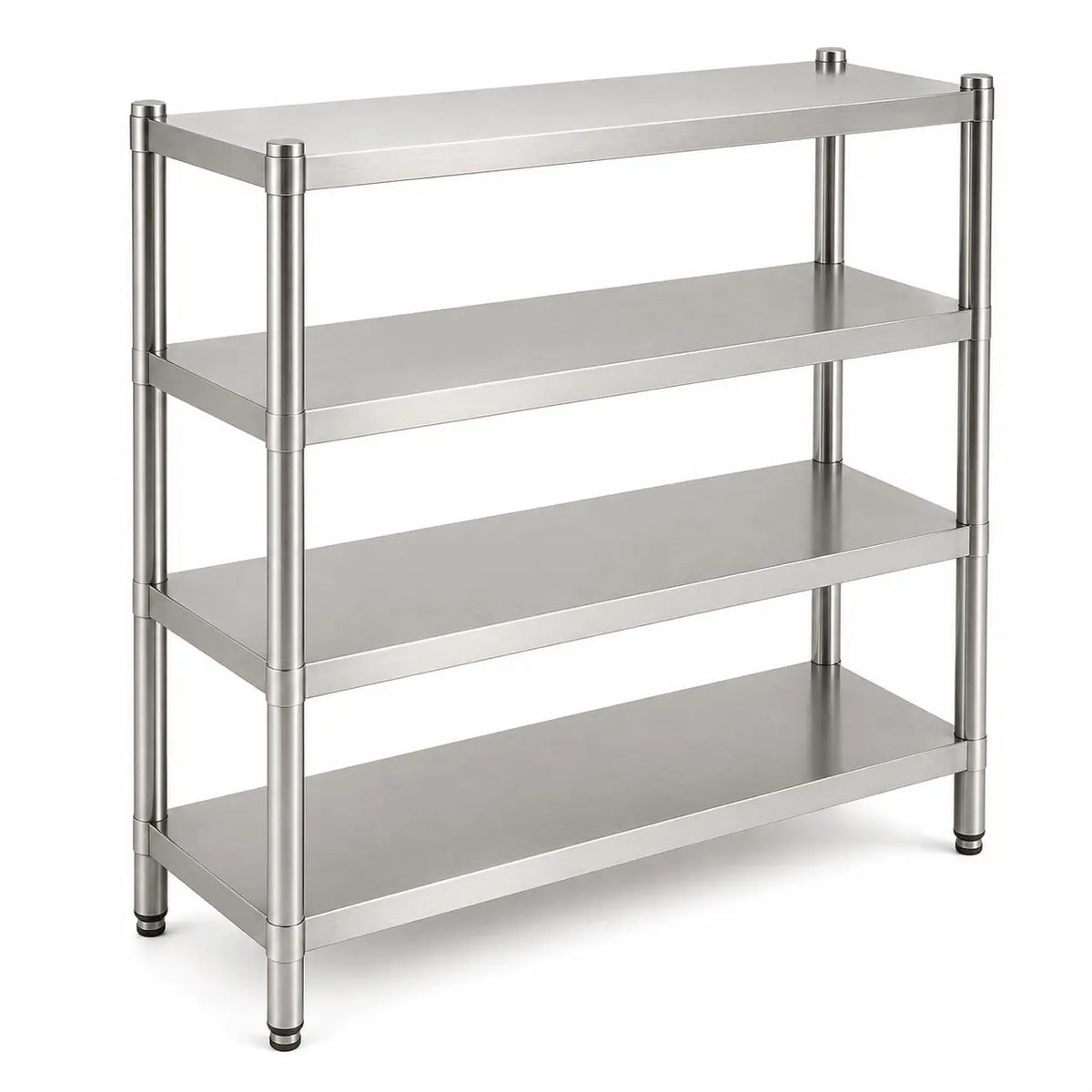 Estantería de Acero Inoxidable 4 Niveles 120x50x150 cm – Ideal para Negocios, Bodegas y Restaurantes