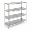 Estantería de Acero Inoxidable 4 Niveles 150x50x150 cm – Ideal para Negocios, Bodegas y Restaurantes