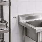 Lavafondo 120x60x90 cm Doble Tasa de Acero Inoxidable 304  con Llave Monomando + Sifon y Desague