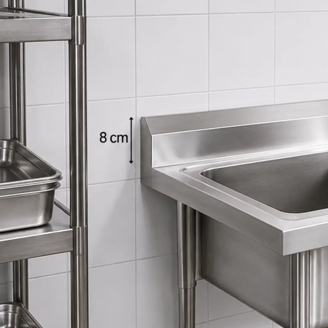 Lavafondo 120x60x90 cm Doble Tasa de Acero Inoxidable 304  con Llave Monomando + Sifon y Desague