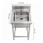 Kit Food Truck Profesional - Lavafondo 50x50 cm + Mesón Central 60x60 cm de Acero Inoxidable 304