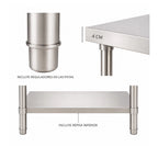 Mesón Central 120x60x90 de Acero Inoxidable 304 para Cocina, Restaurante y Taller