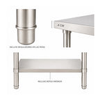 Mesón Central 140x60x90 de Acero Inoxidable 304 para Cocina, Restaurante y Taller