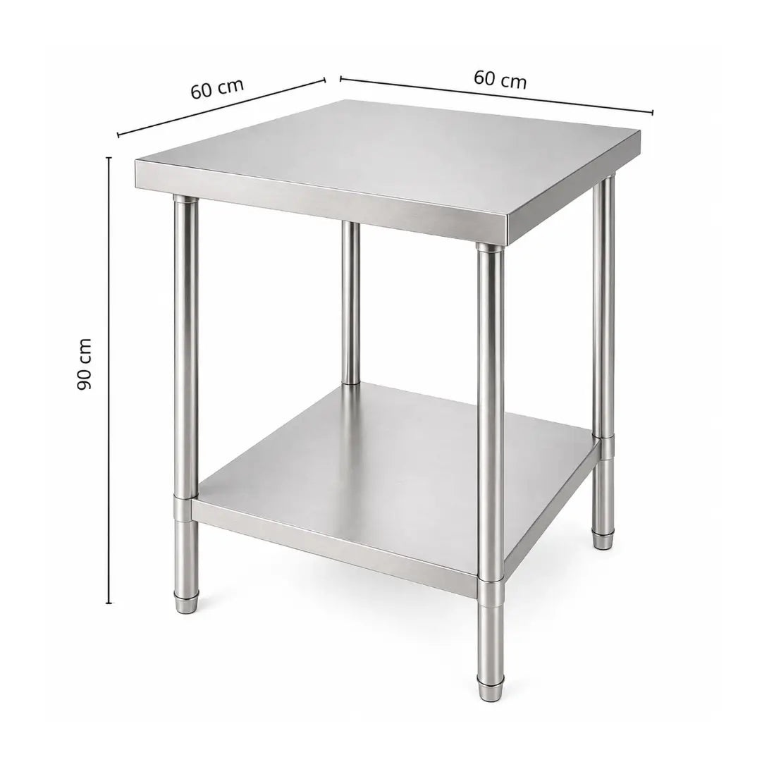 Kit Food Truck Profesional - Lavafondo 50x50 cm + Mesón Central 60x60 cm de Acero Inoxidable 304