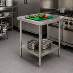 Mesón Central 60x60x90 de Acero Inoxidable 304 para Cocina, Restaurante y Taller