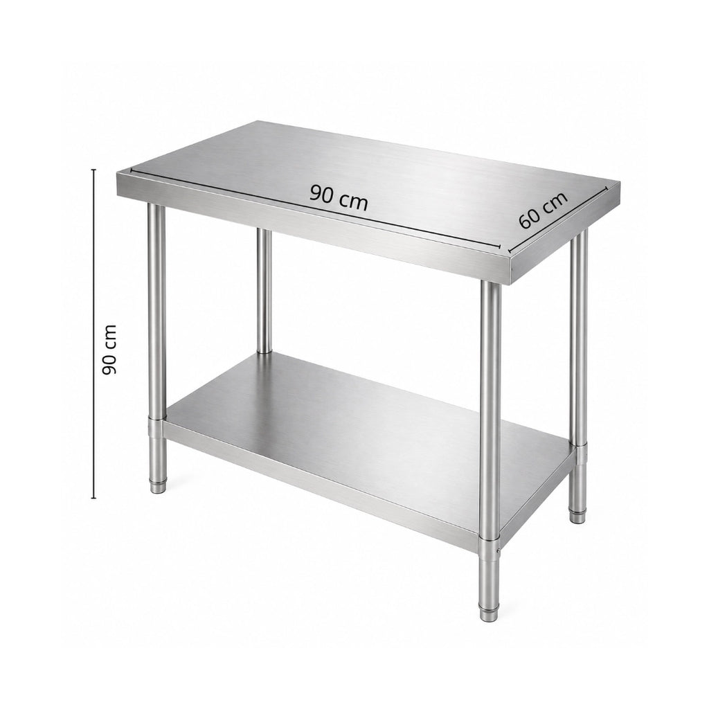 Mesón Central 90x60x90 de Acero Inoxidable 304 para Cocina, Restaurante y Taller