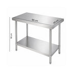 Mesón Central 90x60x90 de Acero Inoxidable 304 para Cocina, Restaurante y Taller