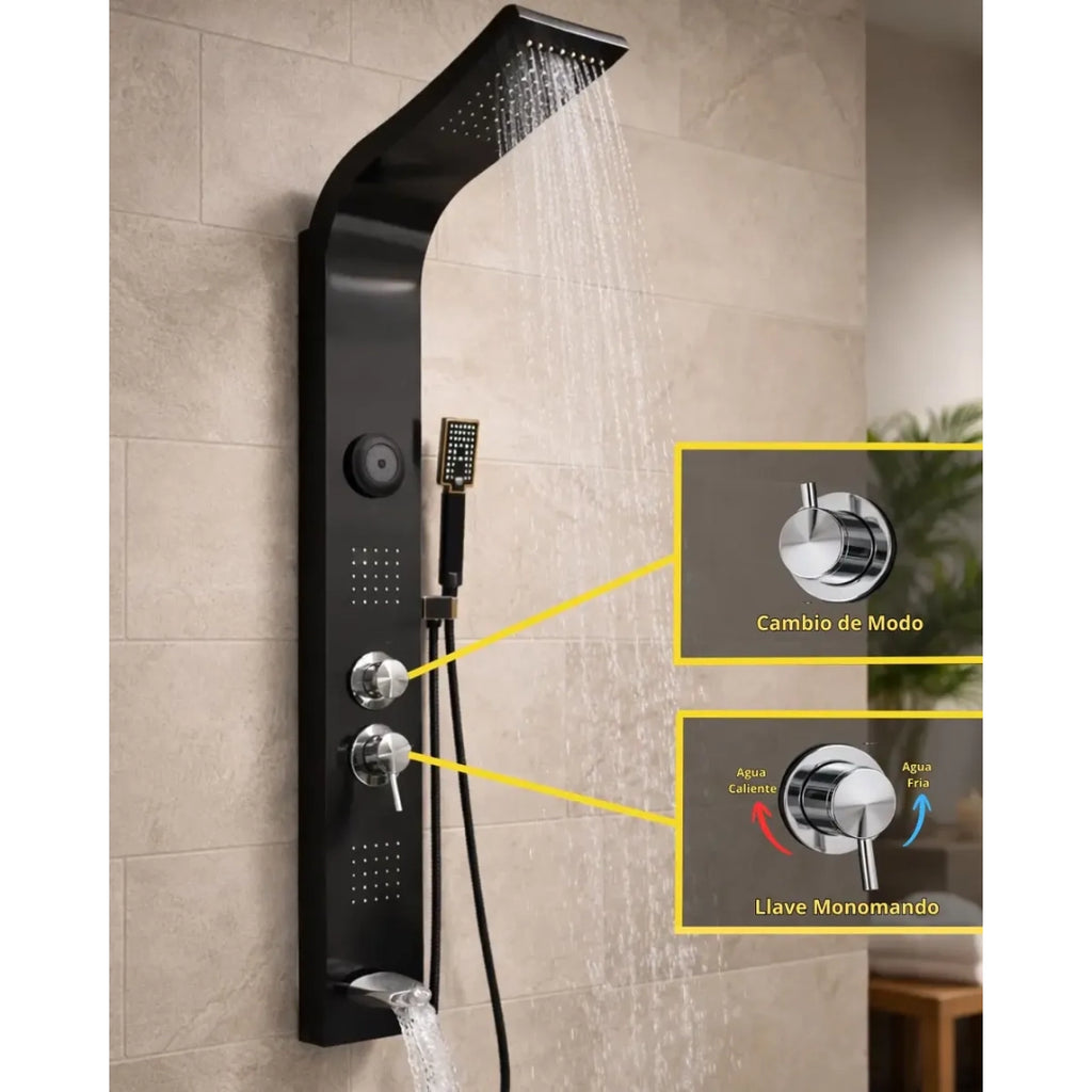 Panel de Ducha Columna Multifunción con Bluetooth – Diseño Moderno y Funcional