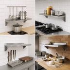 Repisa Mural 60x30 cm de Acero Inoxidable 304 para Cocina Industrial y Restaurante