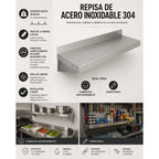 Repisa Mural 60x30 cm de Acero Inoxidable 304 para Cocina Industrial y Restaurante